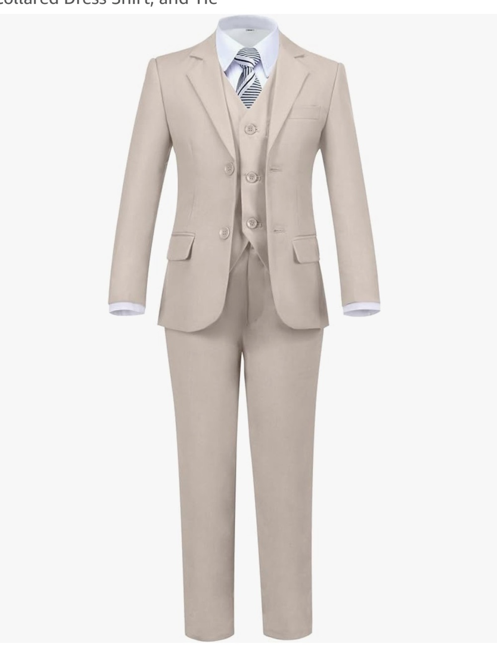 Amazon Boys' Champagne Beige 5-Piece Dress Suit